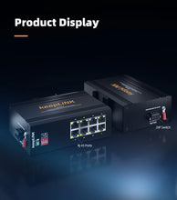 Load image into Gallery viewer, KeepLink Industrial 8x 10/100/1000BaseT(X) (RJ45 connector) Port Gigabit Unmanaged PoE Switch Plug and Play IP40 KP-9000-65-8GP