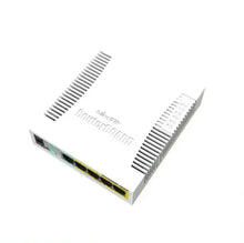 Load image into Gallery viewer, MikroTik CSS106-1G-4P-1S Cloud Router Smart Switch with 5x Gigabit PoE out Ethernet Smart Switch, SFP cage, plastic case, SwOS,  SOHO