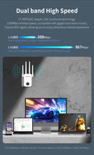 Load image into Gallery viewer, COMFAST 1200Mbps Wireless WiFi Repeater WiFi Extender Dual Band 2.4G 5G Network Amplifier Long Range Signal Booster Router Home
