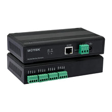 Load image into Gallery viewer, UOTEK 10/100M to 4 Ports RS485 RS422 Serial Device Server 32bit 400MHz CPU 128M RAM with IP30 Protection rating DC12~36V UT-6804MT-I