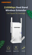 Load image into Gallery viewer, COMFAST AC1200/AC2100 Dual Band 2.4&5.8G WiFi Repeater Signal Range Booster WiFi Extender