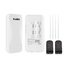 Load image into Gallery viewer, KuWfi 300Mbps 2.4G Outdoor WiFi Bridge AP Repeater Router Wifi Signal Extender Point to Point Up to 1KM WAN LAN 24V POE