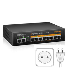 Load image into Gallery viewer, KeepLiNK 10-Port Gigabit Switch with 8-PoE and 2-RJ45 for Uplink Unmanaged Plug and Play