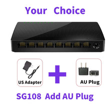 Load image into Gallery viewer, Tenda SG108 Network Switchs 8 Ports Gigabit Desktop Switch 10/100/1000Mbps RJ45 Port SOHO Switch 1.6Gbps Switching Capacity