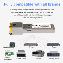 Load image into Gallery viewer, ONTi 2.5G RJ45 SFP Module 2.5Gbps SFP Copper RJ45 SFP Transceiver Module 8dBm Compatible with Cisco/Mikrotik Ethernet Switch