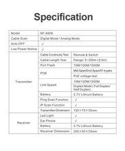 Load image into Gallery viewer, NOYAFA NF-8506 Network Cable Tester Support PING test/IP scan/network port speed Multifunction Cable Tracker finding tool