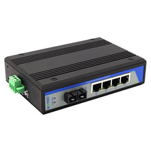 Load image into Gallery viewer, UOTEK 4 Ports Gigabit Network Fiber Optic Transceiver Media Converter Supports Full-duplex and Half-duplex IP40 Rating UT-2604GMM-ST