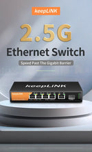 Load image into Gallery viewer, KeepLiNK 5-Port Multi-Gigabit 2.5Gbps Unmanaged Plug and Play Network Ethernet 2.5G Switch CE,FCC,RoHS Certified KP-9000-6XH-X