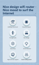 Load image into Gallery viewer, COMFAST AC1200 Home Wifi Router 11AC Dual Band Gigabit 2.4G 5.8GHz Wireless Router 1200Mbps with 4*5dbi Antennas MIMO CF-WR616ACV2