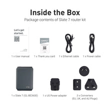 Load image into Gallery viewer, GL.iNet GL-BE3600 Slate 7 WiFi7 Router Dual 2.5G Ports Touch Screen, 3570Mbps Gaming Hotspot, VPN Public & Hotel