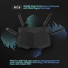 Load image into Gallery viewer, Global Version Tenda AC6 WiFi Router AC1200 5Ghz High Speed Wireless Internet MU-MIMO Beamforming Long Range WiFi Coverage