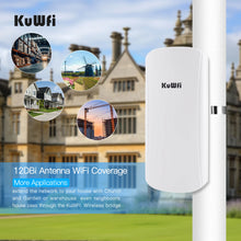Load image into Gallery viewer, Kuwfi 5GHz 450Mbps Wifi Bridge Outdoor CPE Long Range Wireless Repeater Extender Access Point AP WiFi Bridge Client Router