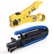 Load image into Gallery viewer, ZoeRax Coax Cable Crimper Tool Kit with Wire Stripper,20PCS F Connectors–Coax Compression Tool for RG6,RG59,RG11