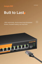 Load image into Gallery viewer, keepLiNK 9-Port Multi-Gigabit Ethernet Switch 8-2.5Gb PoE Ports + 1-10Gb SFP for Uplink Unmanaged Plug & Play KP-9000-9XHP-X-AC