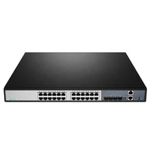 Load image into Gallery viewer, Enterprise Network 24 Port Fiber Switch SFP Gigabit PoE switch with 24*10/100/1000BASE-T RJ45 and 4*10G SFP+ Optical Fiber Ports