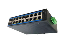 Load image into Gallery viewer, Enterprise Switch 16*1000Mbps Ethernet port, 2*1000Mbps Fiber Optic Port Full Half Duplex Power DC12 to 52V for computer Plug&Play