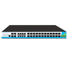 Load image into Gallery viewer, 36 Port L3 Managed 10G Fiber Industrial Ethernet Switch, 24*GbE ports + 8*Gigabit SFP Combo ports + 4*10G SFP Uplink + 1*Console port