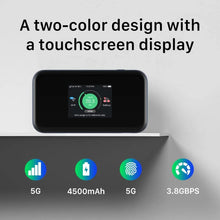 Load image into Gallery viewer, ZTE 5G Mobile Hotspot MU5001 Wireless Outdoor WiFi6 Router 2.4in Screen Support VPN PP2P L2TP, WiFi 802.11 ax 2.4G+5G Support