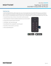 Load image into Gallery viewer, NETGEAR RAXE300 AXE7800 Nighthawk 8-Stream Tri-Band WiFi 6E Router 7.8Gbps Speed 2,500 Sq.Ft Armor & Smart Parental Controls