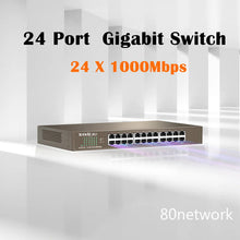 Load image into Gallery viewer, Tenda TEG1024D Full Gigabit 24-port RJ45 Network Switch 1000M Monitoring Security Switching Splitter Ethernet Hub Office Lan