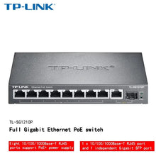 Load image into Gallery viewer, TP-Link full gigabit Ethernet switch high-power POE power supply network cable hub 8Port Gigabit POE 54W SG1210P POE Gigabit switch