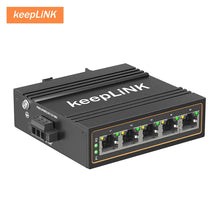 Load image into Gallery viewer, KeepLiNK Industrial 5-Port 10/100 Mbps Ethernet Switch Rugged Metal Housing IP40 DIN-Rail Mountable KP-9000-45-5TXm