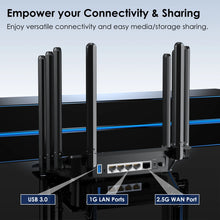Load image into Gallery viewer, Wavlink Wi-Fi 6 Router Dual Band Gaming Router AX6000 with 2.5Gbps WAN 4 x 1000Mbps LAN Supports Mesh/Router/AP/Reapter Mode