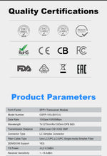 Load image into Gallery viewer, SFP 10Gb BiDi LC WDM Module 10km/20km/40km~100km Tx1270/Rx1330nm SFP+ Transceiver Compatible with Cisco/Miktotik Switch