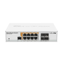 Load image into Gallery viewer, Mikrotik CRS112-8P-4S-IN 4xSFP cages, 8xGigabit Ethernet Smart PoE Switch with PoE-out, 400MHz CPU, 128MB RAM, Desktop case