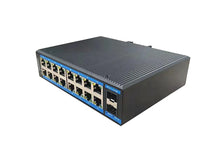 Load image into Gallery viewer, Enterprise Switch 16*1000Mbps Ethernet port, 2*1000Mbps Fiber Optic Port Full Half Duplex Power DC12 to 52V for computer Plug&Play