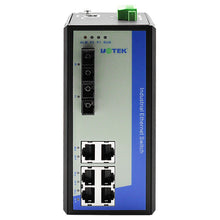 Load image into Gallery viewer, UOTEK 6 Ports RJ45 Industrial Network Managed Ethernet Switch DIN-rail 2 Fibers 100M Single Mode SC UT-62208F-6T2SC-MNF