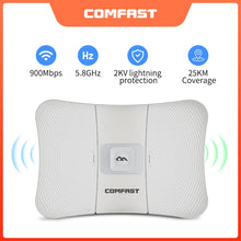 Load image into Gallery viewer, COMFAST 5-25Km Long Range 30dBm High Power Outdoor WiFi CPE 900Mbp 5G 26dbi Antenna AP Signal Amplifier Bridge