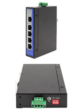 Load image into Gallery viewer, UOTEK 10/100/1000M 5-Port Unmanaged Industrial POE Ethernet Switch IEEE 802.3af/at Standard 48VDC Voltage Input UT-6405GCA-POE