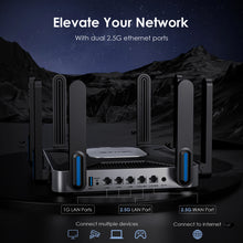 Load image into Gallery viewer, WAVLINK Dual-Band Wireless Router 6000Mbps 5GHz 2.4GHz WiFi 6 Gigabit Router 8x5dBi Antennas Beamforming 2500Mbps WAN/LAN