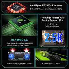 Load image into Gallery viewer, Acer Nitro Dragon Gaming Laptop 16 Inch 2.5K 165Hz IPS Screen Netbook Ryzen R7-7435H 32GB 1TB RTX4060 Gaming PC