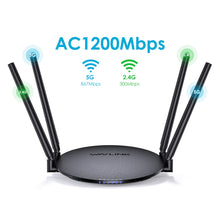 Load image into Gallery viewer, Wavlink AC1200 Wireless Dual Band Router(2.4G + 5G) Gigabit WiFi Router for Home & Gaming Supports MU-MIMO Beamforming IPV6