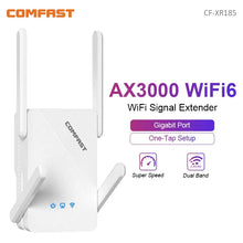 Load image into Gallery viewer, COMFAST AX1800 WiFi6 Repeater WiFi5 Network Router Extender 5G+2.4GHz Repeater Signal Booster WLAN Amplifier