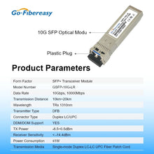 Load image into Gallery viewer, SFP 10G LR 10/20km, Transceiver Module Single-Mode 1310nm LC SFP+ 10Gb Compatible with Cisco/Mikrotik/Juniper/Intel