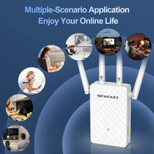 Load image into Gallery viewer, Newfast 1200Mbps WiFi Repeater 2.4G&5G Home Wireless Extender OLED Display 4*3dBi Antennas Signal Range Amplifier Router/AP