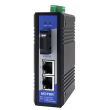 Load image into Gallery viewer, UOTEK UT-2602 10/100M 1 Optical Fiber 2 RJ45 Ports Industrial Ethernet Unmanaged Switch, 1x100Base-FX optical fiber, 2x10/100Base-T(X)