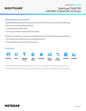 Load image into Gallery viewer, NETGEAR RAXE300 AXE7800 Nighthawk 8-Stream Tri-Band WiFi 6E Router 7.8Gbps Speed 2,500 Sq.Ft Armor & Smart Parental Controls