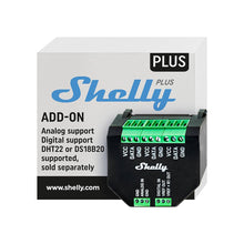 Load image into Gallery viewer, Shelly Add-On For Shelly Plus (Excluding Probes), add-on supports up to five DS18B20 sensors, different areas or devices, DHT22 Sensor - Temp/Humidity