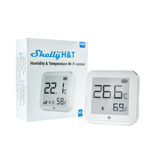 Load image into Gallery viewer, Shelly Plus Wi-Fi Humidity & Temperature Sensor With Long Lasting Battery, Wi-Fi Operated, Free data history, E-ink display, Over 1 Year battery life