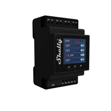 Load image into Gallery viewer, Shelly Pro 4PM WiFi Relay One Phase, 4 Channel, Din Rail, supports up to 16A per channel with total device capacity of 40A, with LAN, Wi-Fi, Bluetooth