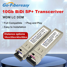 Load image into Gallery viewer, 10Gb BiDi SFP Transceiver Module 10km/20km/40km/60km 10Gbase-BX T1270/R1330nm LC WDM Optical Module For Mikrotik/HW Switch