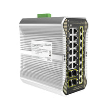 Load image into Gallery viewer, IPS33248PFM 24Port Gigabit Ethernet Smart Managed POE industrial Switch with 12 gigabit sfp port + 1 Console Port 368G Switching