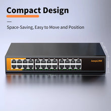 Load image into Gallery viewer, KeepLiNK 24-Port Gigabit RJ45 Ethernet Switch Unmanaged Plug and Play, 24*10/100/1000Mbps, 48 Gbps Switching capacity, 35.71Mpps