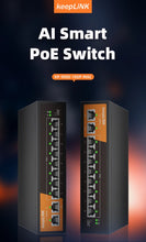 Load image into Gallery viewer, keepLink POE Switch 1000 Mbps 8 Ports Network Standard POE Ethernet Switch 52V Built-in Power For CCTV IP Camera/Wifi Router