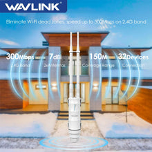 Load image into Gallery viewer, WavLink AC300/600/1200/AX1800/3000 WiFi Outdoor Router High Power PoE Waterproof AP/Repeater 7/8 dBi Directional Antennas