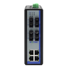 Load image into Gallery viewer, UOTEK 100M 8 Ports Managed Ethernet Switch IGMP Snooping V1/V2/V3 4+4G DIN-rail Switch 10/100Mbps IP40 rating UT-62208F-4T4SC-MNF
